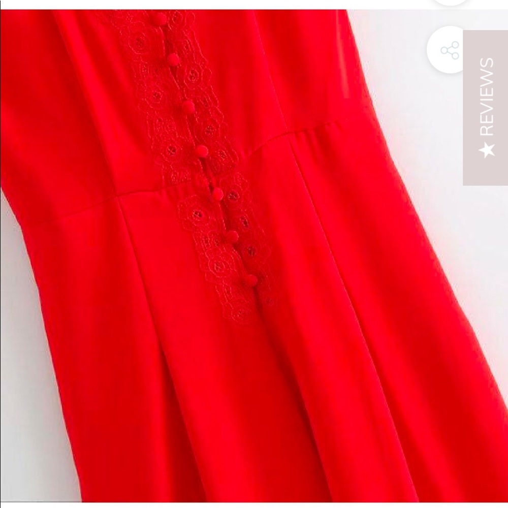 GM red button front lace trim jumpsuit SZ Large